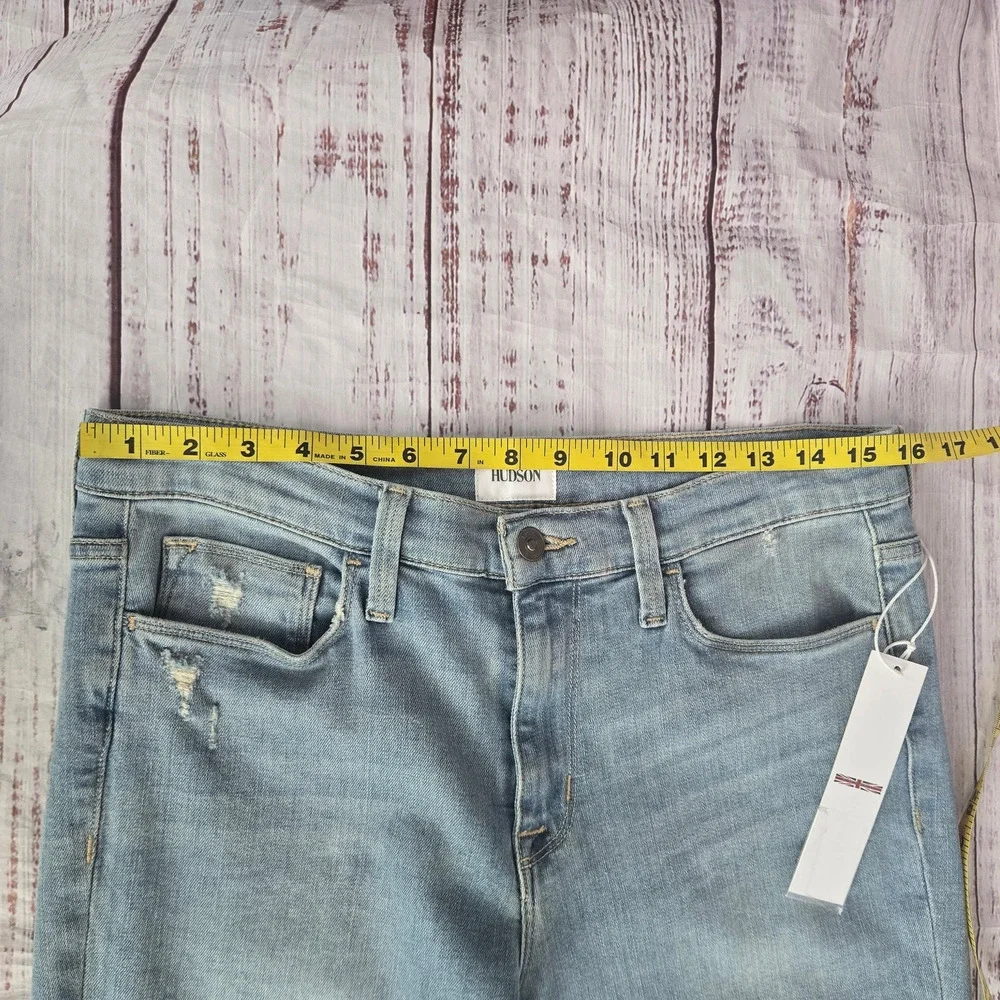 Hudson Women's Natalie Mid Rise Jeans Sz 30 Iona Distressed Raw Edge Grunge NWT